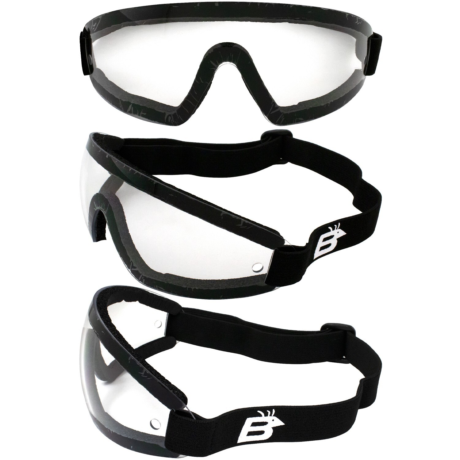 New Birdz Wing Skydiving Freefall Parachuting Shatterproof Clear Goggles & Pouch