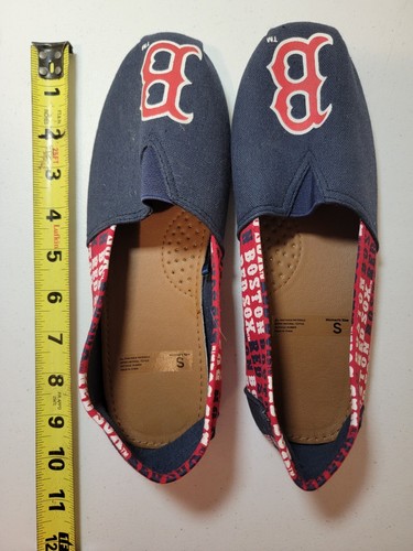 MLB Boston Redsox Womens Shoes Sandals Slippers Script Canvas Sz Sm Small - Picture 7 of 9