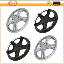 Set of 4 For Rim 13" Wheel Hub Caps Universal Wheel Cover Wheel Trim Kit Snap-On