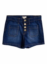 ROXY Big Girls' Jump in Love 4 Button Denim Shorts (Size 6, 8, 10) NEW W TAG