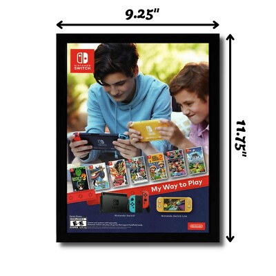2019 Nintendo Switch Console Framed Print Ad/Poster Pokemon Zelda