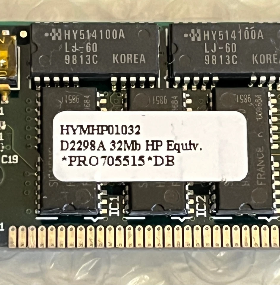 HP D2298A  32MB 72 PIN 60NS FAST PAGE MODE PARITY FPM SIMM   (x1)         fd1A45 - Image 4 of 4