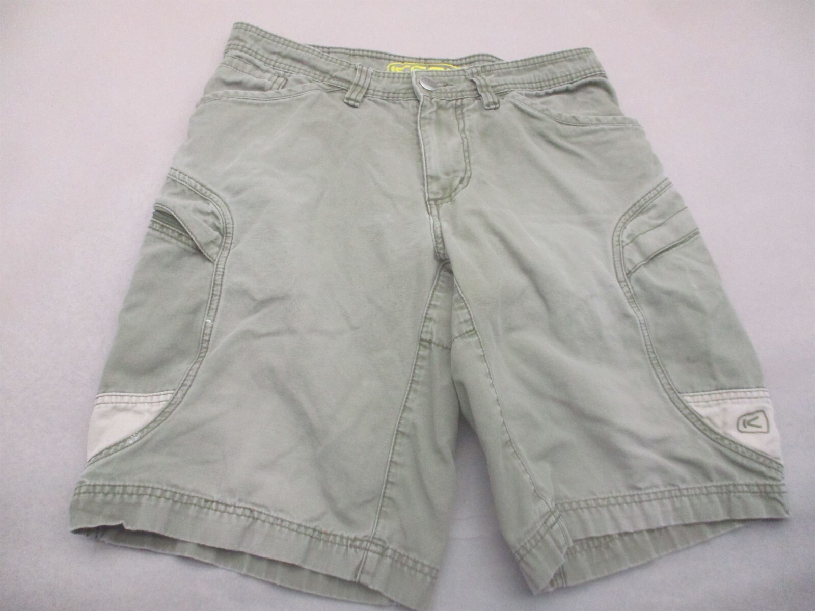 Pantaloncini cargo KEEN taglia 32 uomo grigi 100% cotone zip tasca a mosca escursionismo outdoor 889