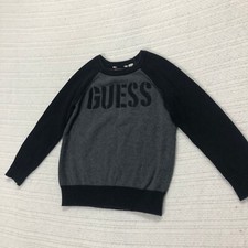 Guess Kids Pullover Sweater Crewneck Long Sleeve Gray Black Size 6/7