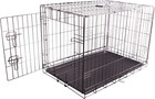 Durable Foldable Metal Dog Crate with Tray, Single Door, 35.6" x 22" x 24.5