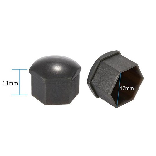 17mm Black Wheel Nut Bolt Covers Caps For SKODA FABIA OCTAVIA SUPERB