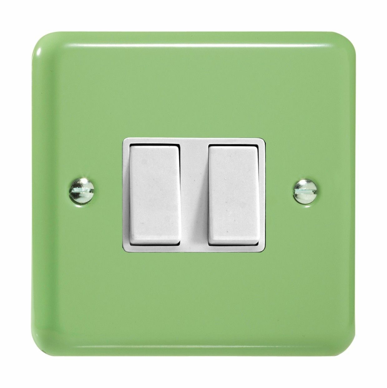 Varilight XY2W.BG Lily Pastel Beryl Green 2 Gang 1 or 2 Way Rocker Light Switch