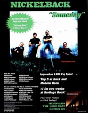 2003 Nickelback "Someday" Song Release Music Industry Promo Reprint Advert.