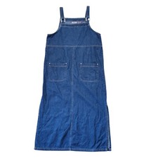 Premier International M Blue Jean Denim Jumper Overall Dress Pockets Pinafore Mo