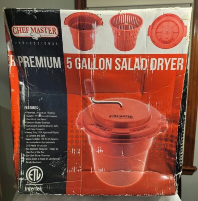 Chef Master 90005 Premium Salad Spinner Vegetable Dryer 5 Gallon New Damaged Box