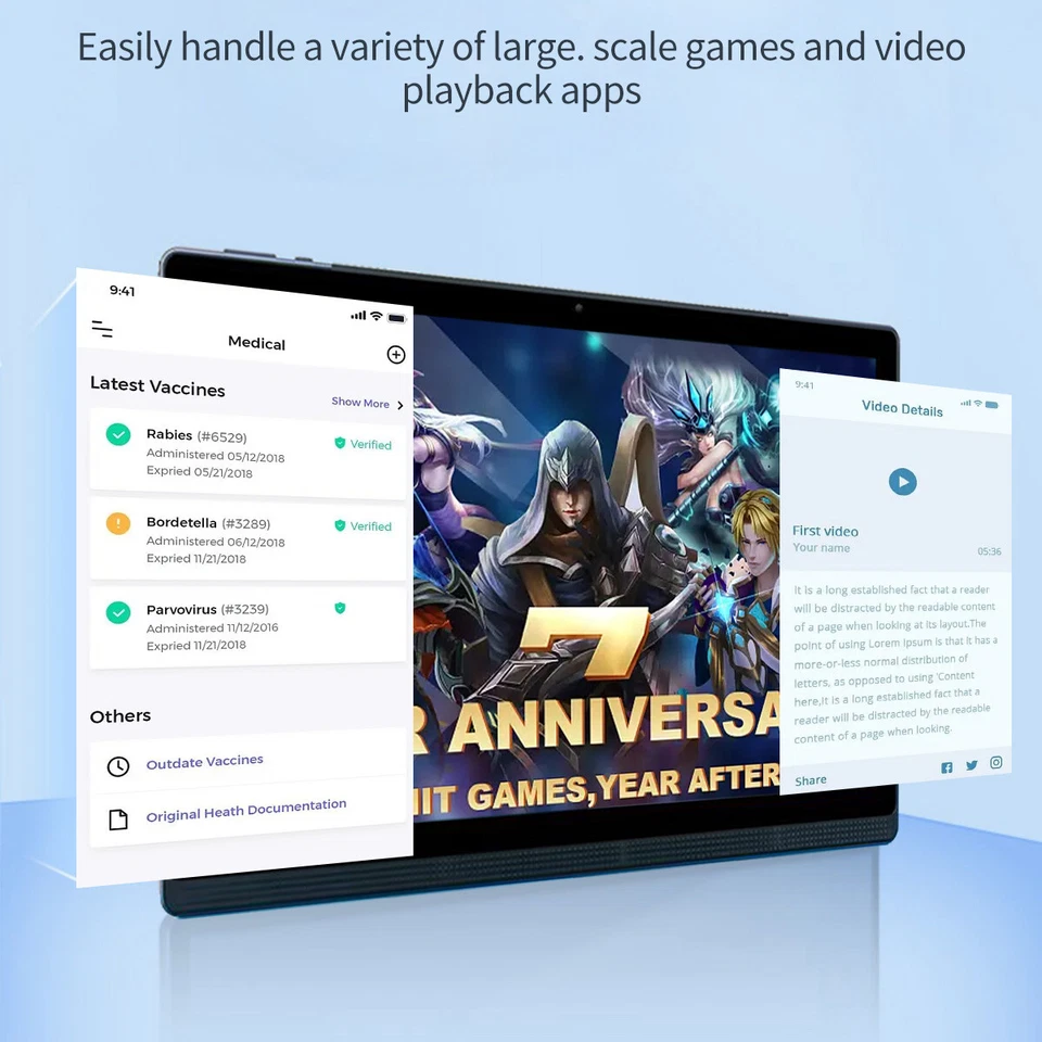 New 14 Inch Tablet PC Android 13 Dual SIM Large HD screen 512G Bluetoothkeyboard - Image 4 of 4