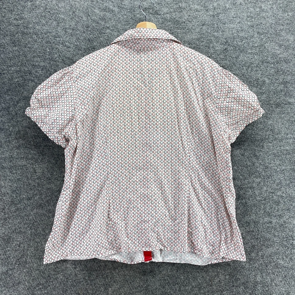 Camisa Cato Mujer 18/20W Plus Blanca Lunares Cuello Abotonado Manga Corta Foto 2 de 4