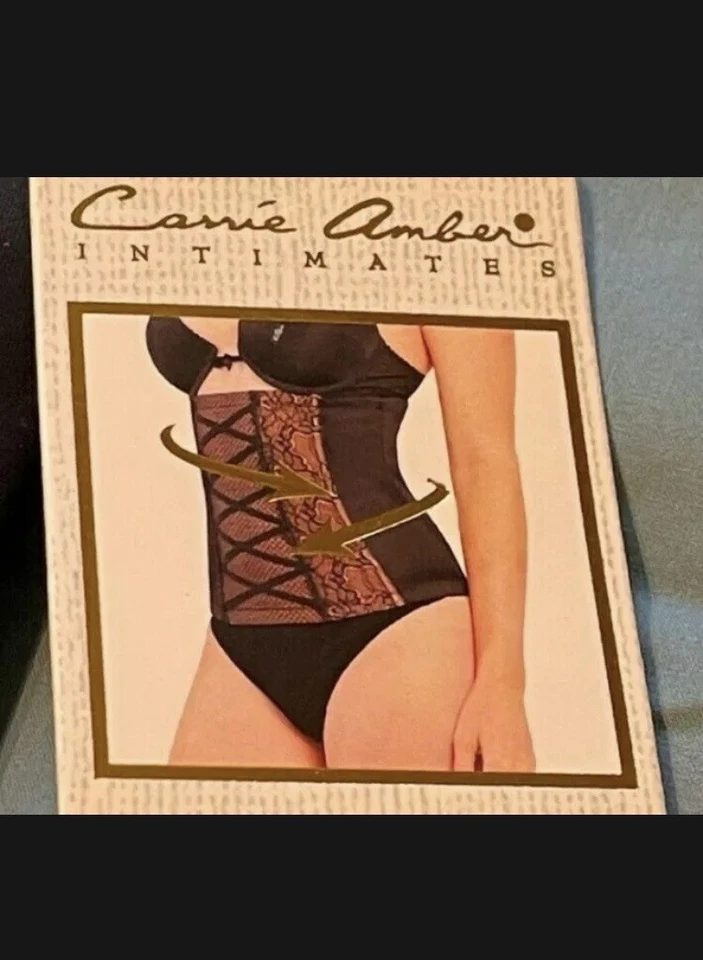 CARRIE AMBER INTIMATES Women's Black LACE OVERLAY WAIST CINCHER - Size L - Image 4 of 4