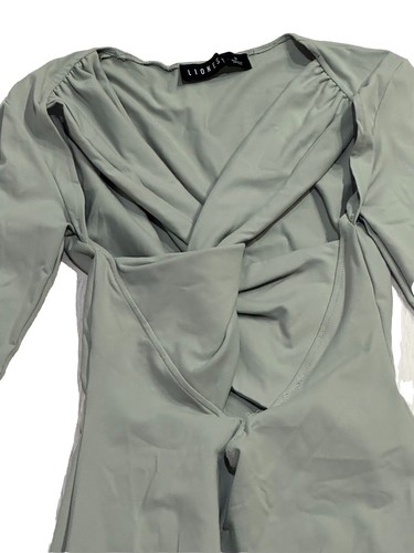 Lioness Sage Green Mini Dress With Cut Outs Size M Preloved - Picture 5 of 8