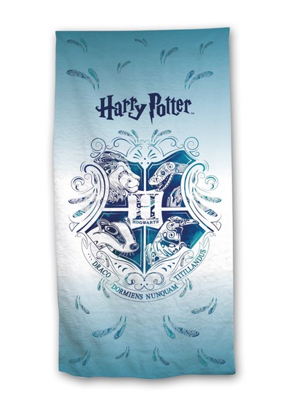 Harry Potter Strandtuch, Badetuch, Hogwarts Logo Blau, 70 X 140 Cm-image
