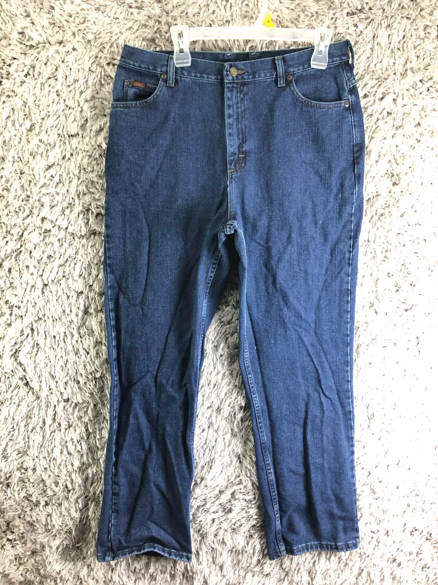 Lee Womens Size 14 M Relaxed Fit Mid Rise Straight Leg Medium Wash