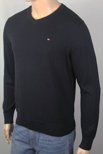 Tommy Hilfiger Black V-Neck Soft Cotton Sweater NWT
