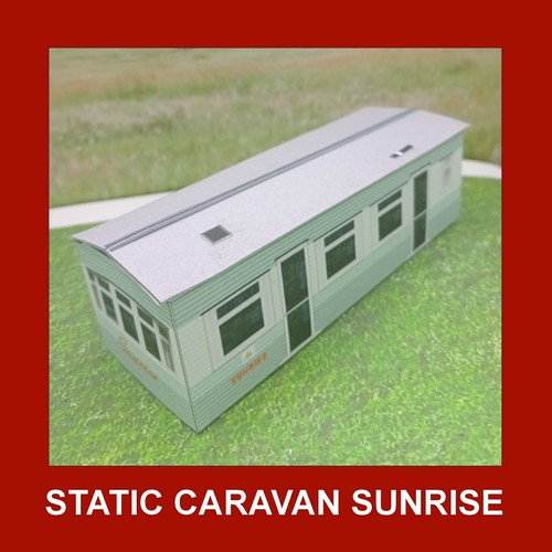 Caravan Static Home Containers Design 2 "Sunrise" x 3 OO Gauge 1:76 - Picture 9 of 9