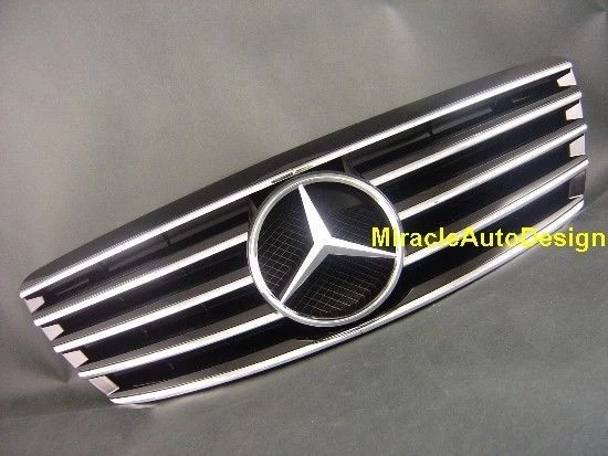 Juego de parrilla delantera negra para Mercedes Benz W220 Clase S 2002-2005 S430 S500 S600 Foto 3 de 4