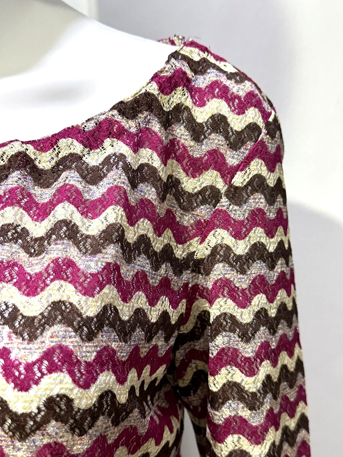 ABITO CORTO A RIGHE KENZO PARIS A MANICHE LUNGHE LAVORATO A MAGLIA WAVE TAGLIA S