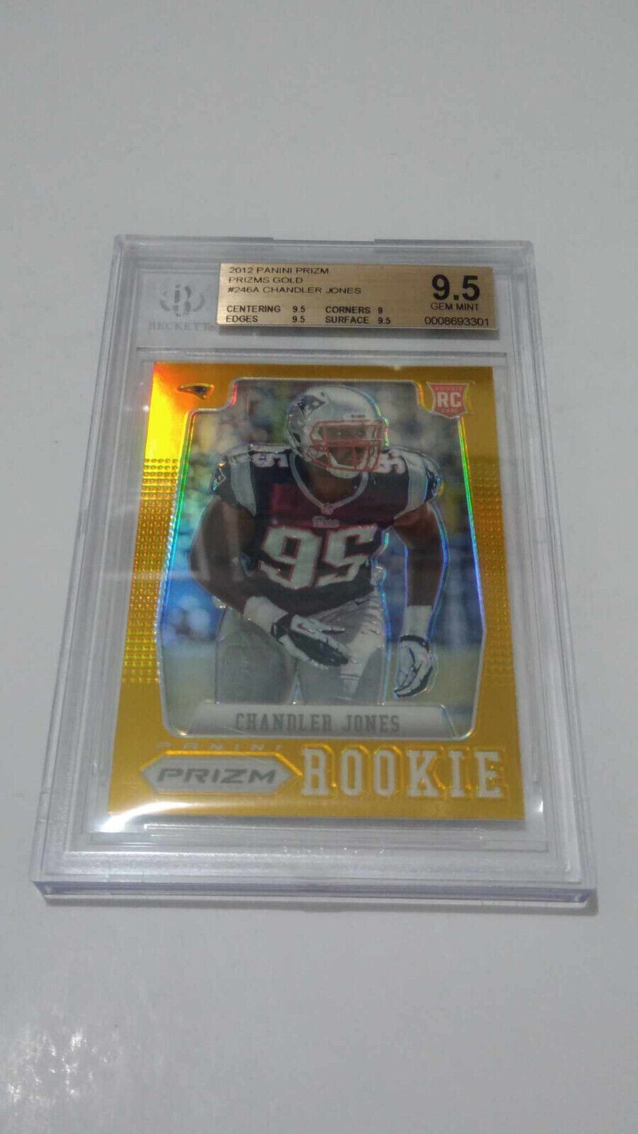 2012 PANINI PRIZM GOLD PRIZMS RC CHANDLER JONES 01/10 BGS9.5 POP4