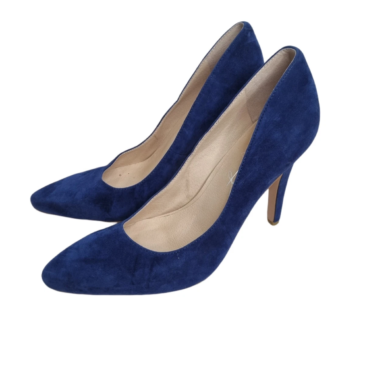 Shoes of Prey Blue Suede Stiletto Pump Heels Size 38 / 7 Party Exc  Condition | eBay