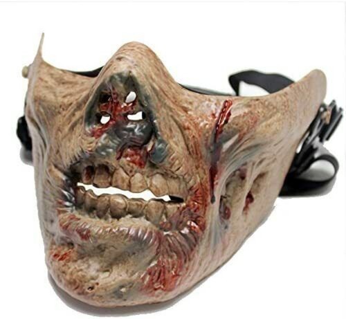 Skeleton Half Face Mask Motorcycle Costume Halloween Party Airsoft Skull Mask US - Picture 15 of 31