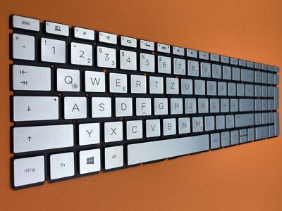 DE Silber Tastatur Keyboard Beleuchtung kompatibel mit HP 250 G8