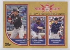 2018 Topps Big League Stat Kings Trio Gold Freddie Freeman Charlie Blackmon 2f9