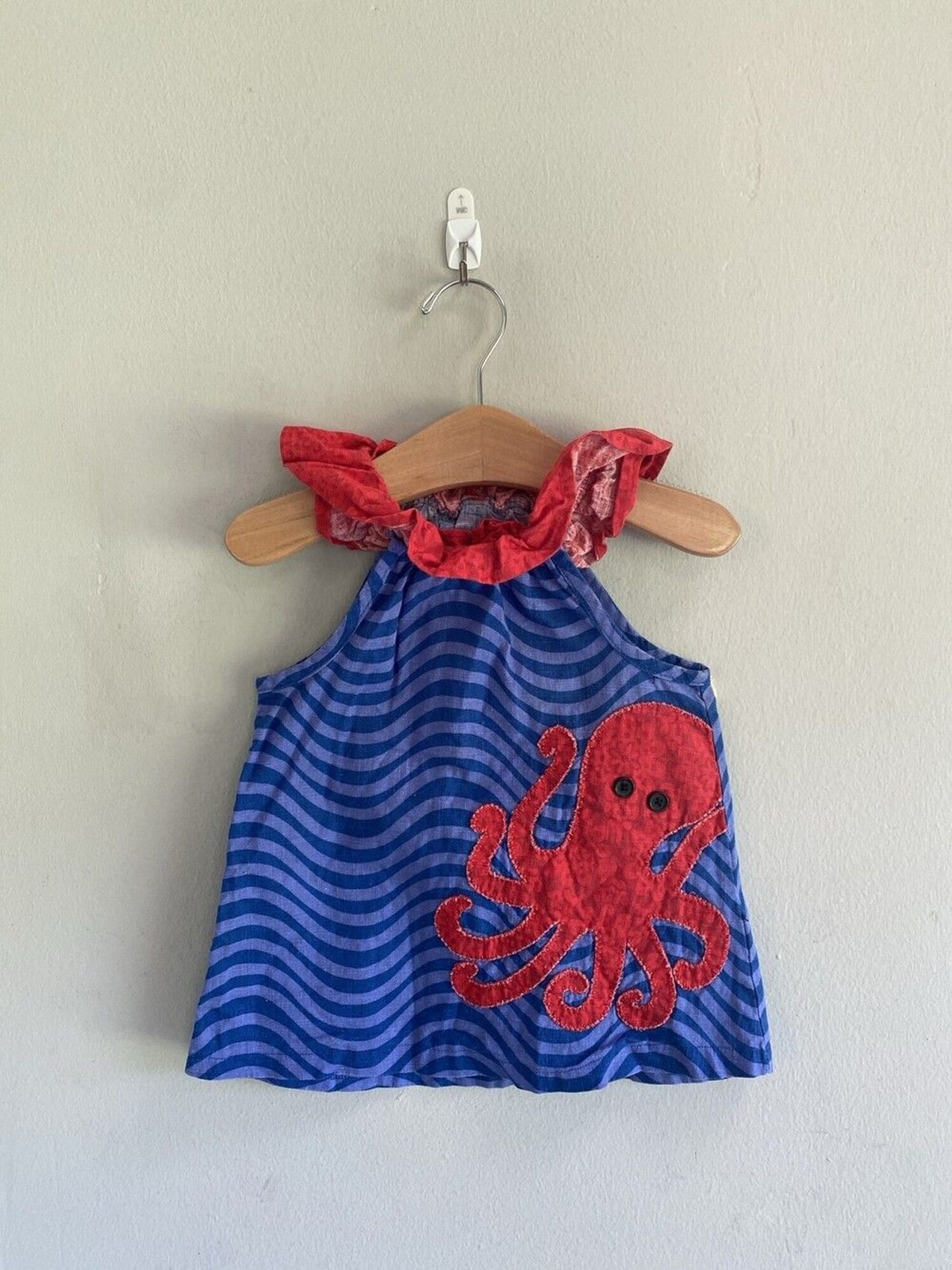 Rare Mud Pie Octopus Applique Cotton Dress Girls 3T image 4