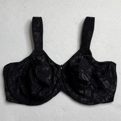 Wacoal Bra Womens 44DDD Black Awareness Floral Underwire Full Coverage 85567