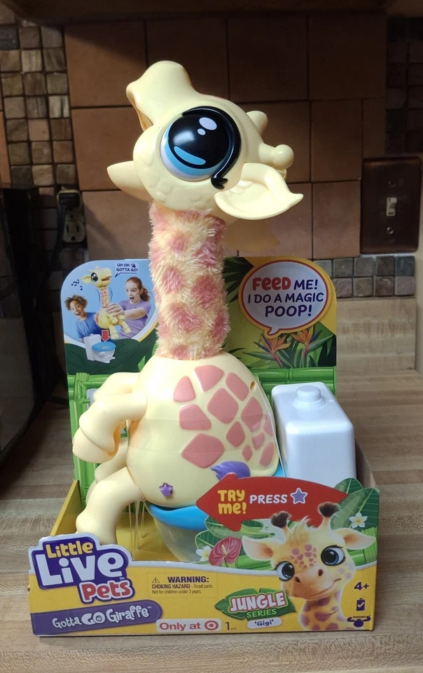 PEQUEÑAS MASCOTAS VIVAS GOTTA GO JIRAFA GIGI ALIMENTO PARA UNA CACA MÁGICA!  **NUEVO** Foto 2 de 4