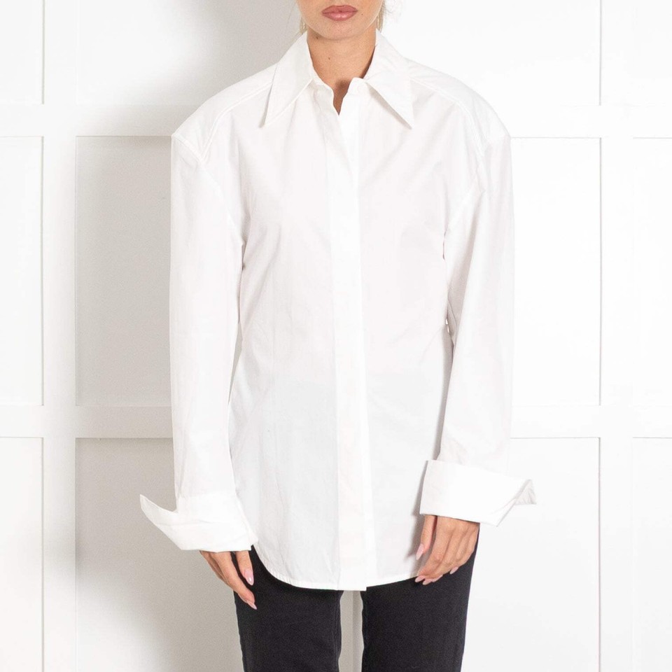 The Frankie Shop The Frankie Shop Paper Moon Bec White Padded Shirt ...