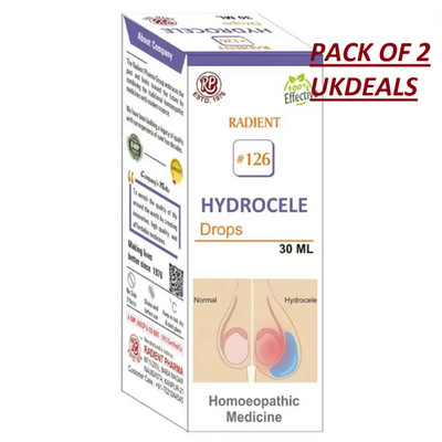 Radient 126 Hydrocele Drops (30ml) PACK OF 2 Homeopathic Drop