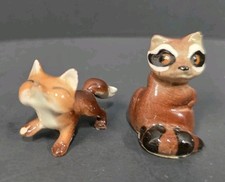 Hagen Renaker Miniature Fox And Raccoon Retired Collectable Vintage
