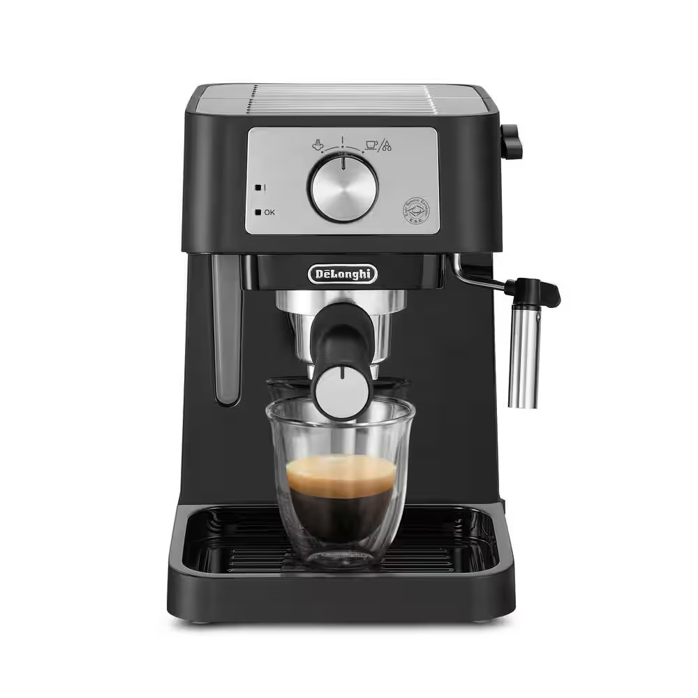 De'Longhi Stilosa Black and SS 15-Bar Pump Espresso Maker
