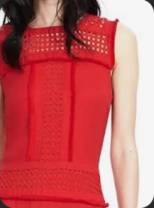 Vestido Timo Weiland Collection x Banana Republic Rojo Calce y Acampanado Talla 8 Foto 4 de 4