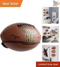Football Wall Mount Rack Steel Black Sports Room Decor Organization Storage