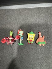 SPONGEBOB Collector 4 mini Ornaments mixed Lot Christmas Nickelodeon Viacom