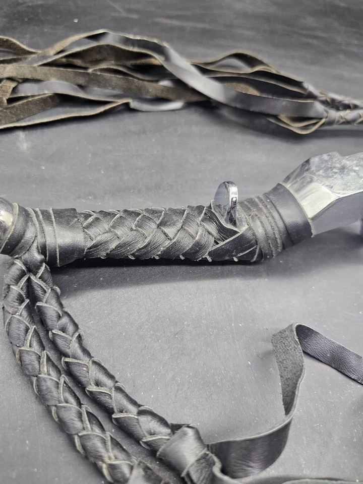 Motorcycle Handle Bars Fringe Leather Hand Grip Tassels Black Motorcycle Part - Image 2 of 4