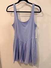 Urban Outfitters NWT Daphne Mini Dress Drop Basque Waist Light Blue SMALL
