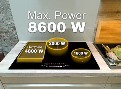 Induktionskochfeld Acopino KMI5F mit Flexzone   80 cm, 8600 W, Sensor Touch, AS