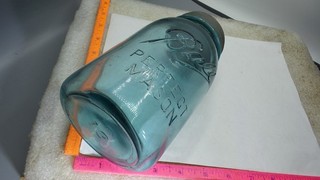 Ball Perfect Mason "LUCKY" NO. 13 Blue QUART Canning Jar WITH ZINC LID