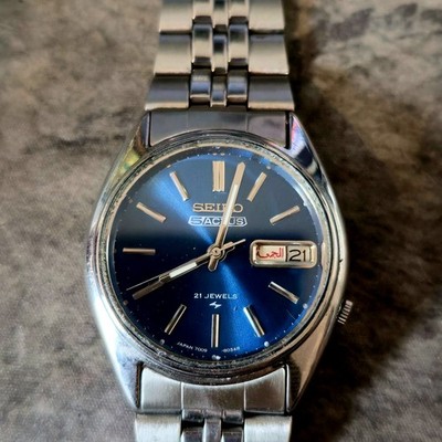 Vintage Seiko 5 Actus Wristwatch 6309-7320 Blue / Aqua dial - 70's - Read Desc