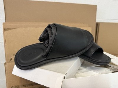 Vince Devoe Black Leather Slide Sandals Men's US 11 M / EU 45 UK 10