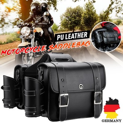 Universal Motorrad Satteltaschen Seitentasche Gepäcktasche PU-Leder Wasserdicht