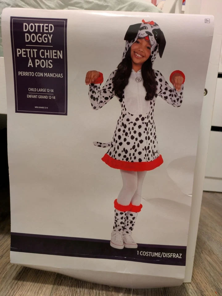 Disfraz de Halloween para niñas dálmatas. Talla: 12-14 grande. Tamaño real: Petite 10-12 Foto 2 de 4