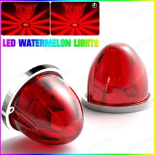 2x Red LED Watermelon Lights Side Marker Truck Trailer Clearance Light 12V/24V