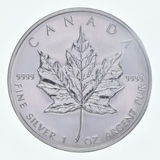 Better Date - 2004 Canada 5 Dollars - 1 Oz Maple Leaf World Coin- Silver *352