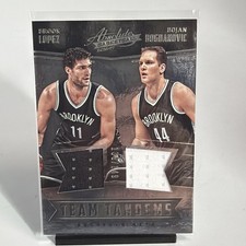 2016 Absolute Team Tandems Materials /149 Bojan Bogdanovic Brook Lopez #12 NM